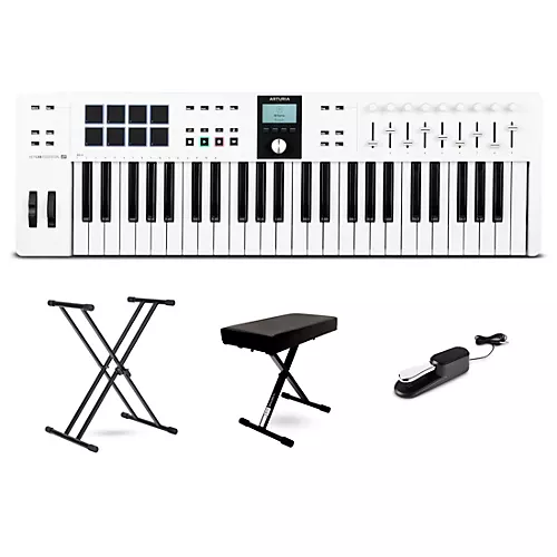Arturia KeyLab Essential 49 mk3 MIDI Keyboard Controller Essentials Bundle White - musicians--Friend