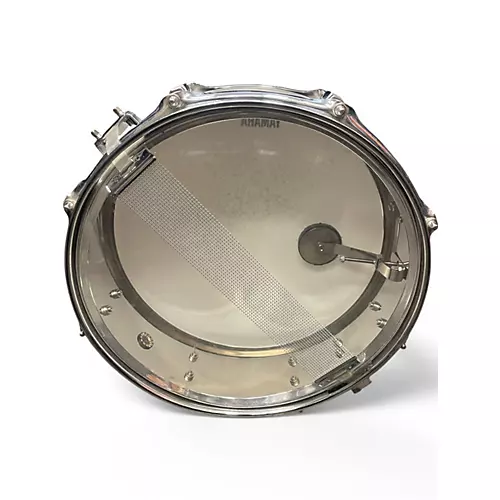 Used Yamaha 5.5X14 STEEL SNARE Silver Drum Silver 10 - musicians--Friend