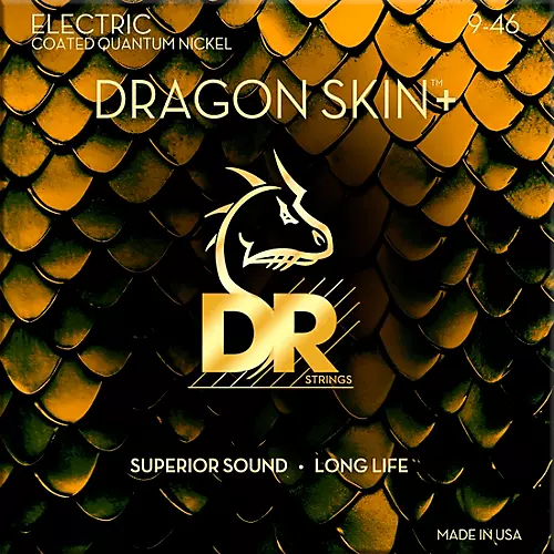 DR Strings Dragon Skin+ Coated Accurate Core Technology 6-String Nickel Electric Guitar Strings 10 - 52 - musicians--Friend