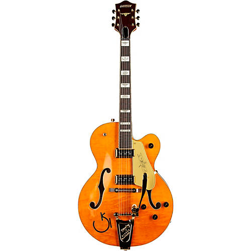 Gretsch Guitars G6609TFM Players Edition Broadkaster Center Block Electric Guitar With String-Thru Bigsby and Flame Maple Bourbon Stain - musicians--Friend