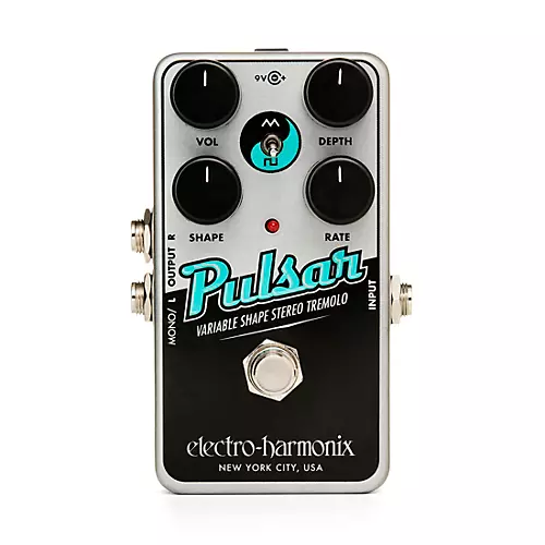 Electro-Harmonix Nano Pulsar Variable Shape Stereo Tremolo Effects Pedal Silver and Black - musicians--Friend