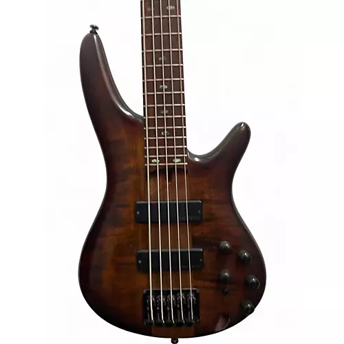 Used 2018 Ibanez SR875-BFT BROWN TOPAZ Electric Bass Guitar BROWN TOPAZ - musicians--Friend
