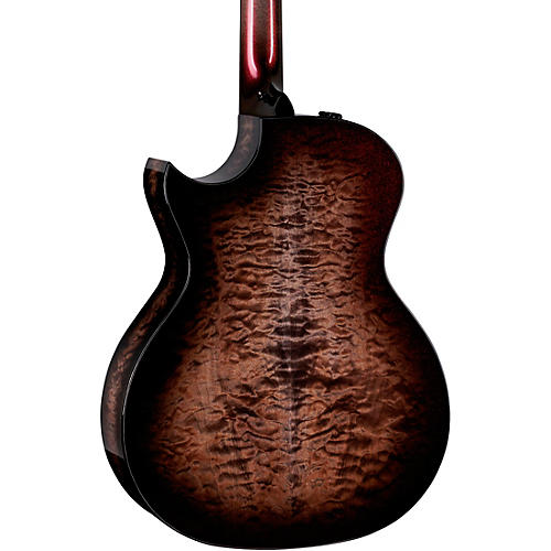 Taylor Custom Sitka Spruce-Big Leaf Maple Grand Auditorium Acoustic-Electric Guitar Cranberry Edgeburst - musicians--Friend