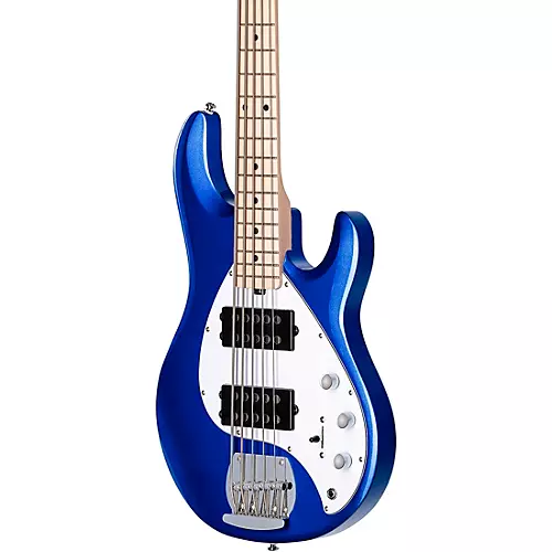 Sterling by Music Man StingRay Ray5HH Maple Fingerboard 5-String Electric Bass Guitar Cobra Blue - musicians--Friend
