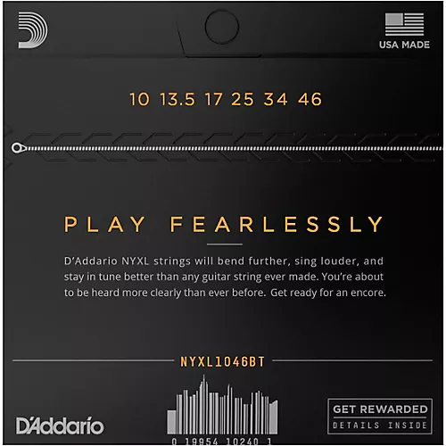 D'Addario NYXL1046BT Balanced Tension Nickel Wound Electric Guitar Strings 10-46 - musicians--Friend