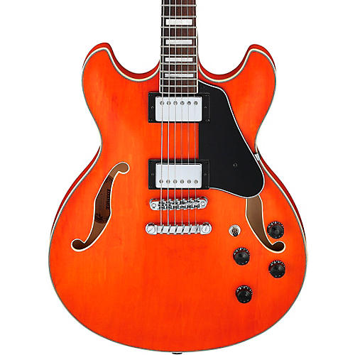 Ibanez Artcore AS73 Semi-Hollow Electric Guitar Transparent Tangerine Flat - musicians--Friend