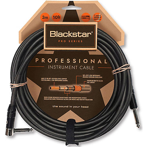 Blackstar Professional Straight to Angle Cable 10 ft. Black - musicians--Friend
