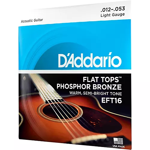 D'Addario EFT16 Flat Top PB Light Acoustic Guitar Strings - musicians--Friend