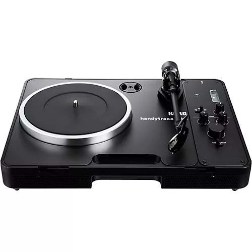 KORG handytraxx tube J Limited-Edition Portable Record Player with NuTube and Jico Clipper MM Cartridge Black/Silver - musicians--Friend