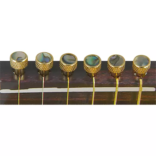 D'Andrea Tone Pins Brass Bridge Pin Set Mother of Pearl - musicians--Friend