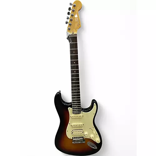 Used 2005 Fender American Deluxe Stratocaster HSS 3 Tone Sunburst Solid Body Electric Guitar 3 Tone Sunburst - musicians--Friend