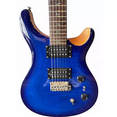 Used PRS SE Custom 24 35th Anniversary Trans Blue Solid Body Electric Guitar Trans Blue - musicians--Friend