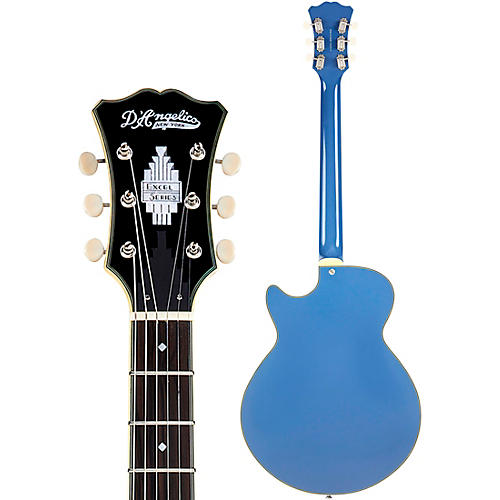 D'Angelico Excel SS Tour Semi-Hollow Electric Guitar With Supro Bolt Bucker Pickups and Stopbar Tailpiece Solid Black - musicians--Friend