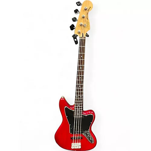 Used Squier Vintage Modified Jaguar Bass Cherry Electric Bass Guitar Cherry - musicians--Friend