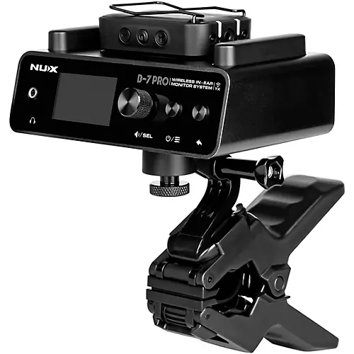 NUX B-7 Pro Professional 2.4GHz In Ear Monitoring Wireless System W/Clamp Black - musicians--Friend