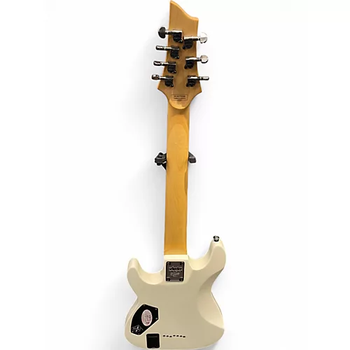 Used Schecter Guitar Research Demon 7 String White Solid Body Electric Guitar White - musicians--Friend