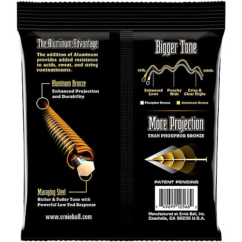 Ernie Ball Aluminum Bronze Medium Light Acoustic Guitar Strings - musicians--Friend