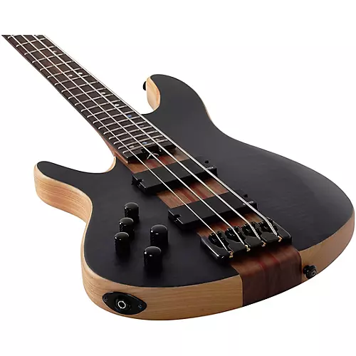 Schecter Guitar Research Charles Berthoud CB-4 Left-Handed Electric Bass See Thru Black Satin - musicians--Friend