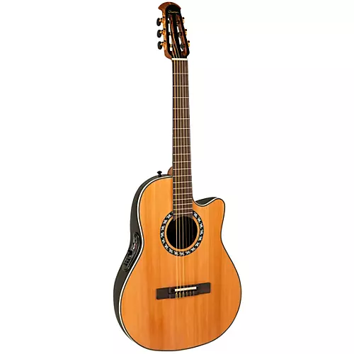 Ovation 1773AX-4-G Pro Series Mid-Depth Nylon-String Classical Acoustic-Electric Guitar Natural - musicians--Friend