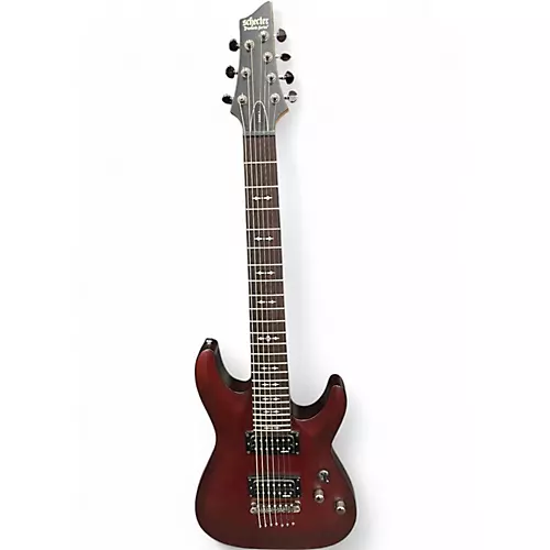 Used Schecter Guitar Research Omen 7 Walnut Solid Body Electric Guitar Walnut - musicians--Friend