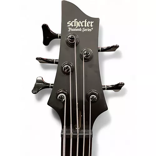 Used Schecter Guitar Research Stiletto Stealth Black Electric Bass Guitar Black - musicians--Friend