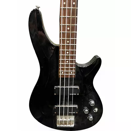 Used Schecter Guitar Research Omen 4 String Black Electric Bass Guitar Black - musicians--Friend