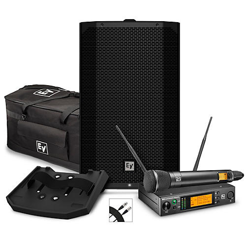 Electro-Voice EVERSE 12 Weatherized Battery-Powered Loudspeaker With RE3 Wireless Handheld ND76 Microphone Set, Duffel Bag & Accessory Tray - musicians--Friend
