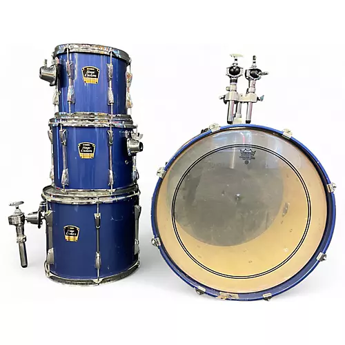 Used Yamaha 4 piece STAGE CUSTOM ADVANTAGE BLUE SPARKLE Drum Kit BLUE SPARKLE - musicians--Friend