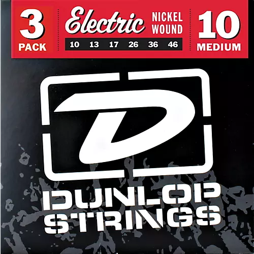 Dunlop Nickel Plated Steel Electric Guitar Strings Medium 3-Pack - musicians--Friend