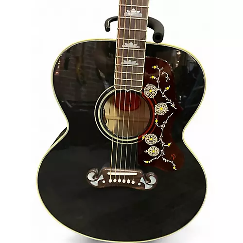 Used Gibson Elvis SJ-200 Black Acoustic Electric Guitar Black - musicians--Friend