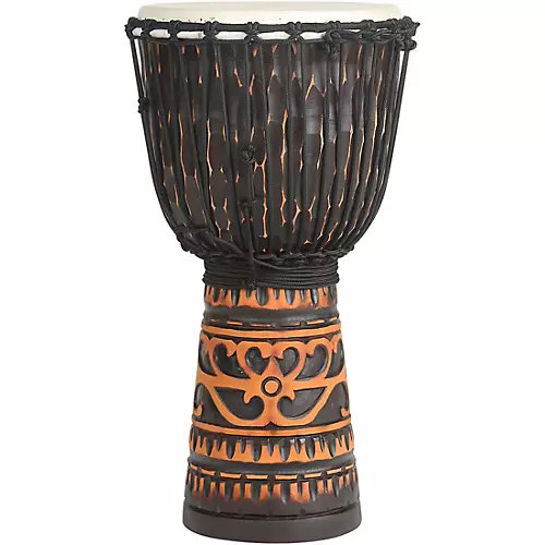 X8 Drums Deep Carve Antique Chocolate Djembe Drum 12 in. - musicians--Friend