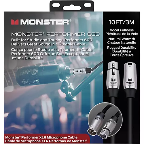 Monster Cable Prolink Performer 600 Microphone Cable 20 ft. Black - musicians--Friend