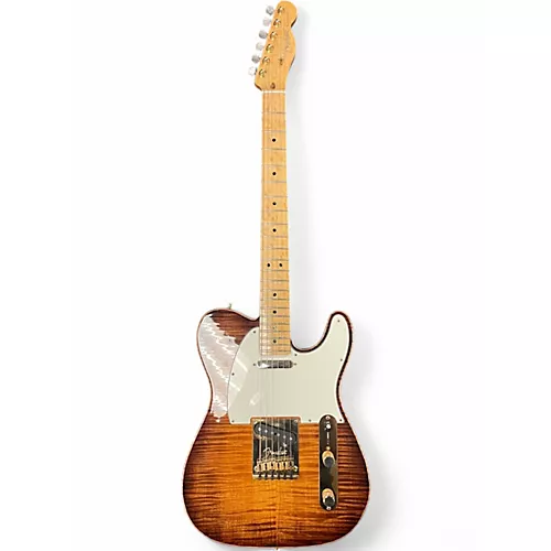 Used Fender American Select Telecaster Flame Maple Top Chambered Ash Body 3 Tone Sunburst Hollow Body Electric Guitar 3 Tone Sunburst - musicians--Friend
