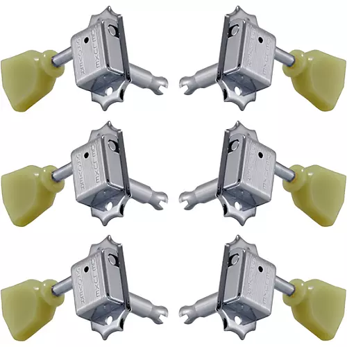 Grover 3+3 Vintage Deluxe 133 Series Keystone Button Tuning Machines Chrome - musicians--Friend