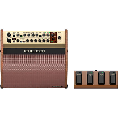 TC Helicon HARMONY V100 100 Watt 2-Channel Acoustic Amplifier with Vocal Processing Brown - musicians--Friend