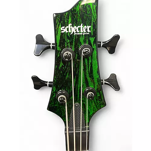Used Schecter Guitar Research SILVER MOUNTAIN TOXIC VENOM Electric Bass Guitar TOXIC VENOM - musicians--Friend