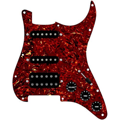 920D Custom HSS Loaded Pickguard for Strat With Uncovered Cool Kids Humbucker, Black Texas Grit Pickups & Black Knobs Black - musicians--Friend