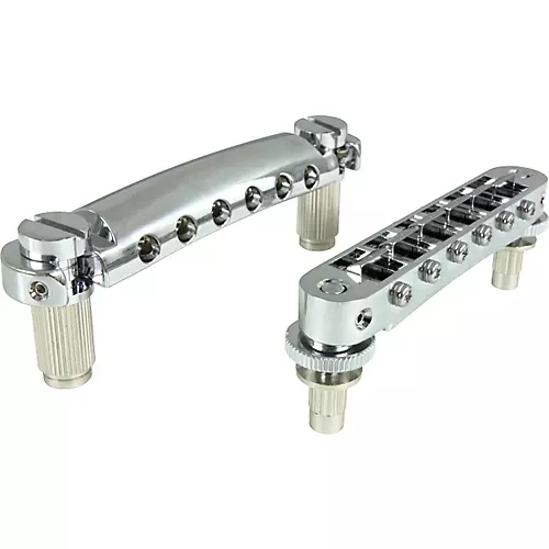 TonePros Standard Locking Tune-o-matic/Tailpiece Set (small posts/notched saddles) Black - musicians--Friend