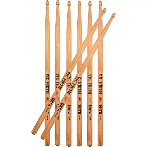 Vic Firth American Classic Terra Series Drum Sticks Value 4-Pack X5B Wood - musicians--Friend