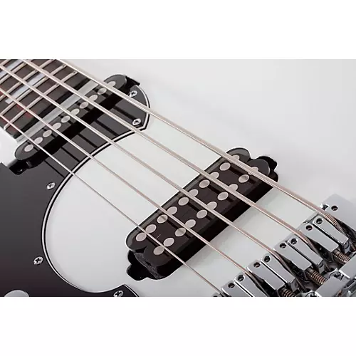 Schecter Guitar Research Stargazer-5 LH Electric Bass Gloss White - musicians--Friend