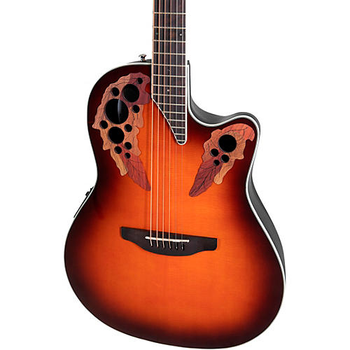 Ovation CE48 Celebrity Series Elite Super Shallow Acoustic-Electric Guitar Ruby Red - musicians--Friend