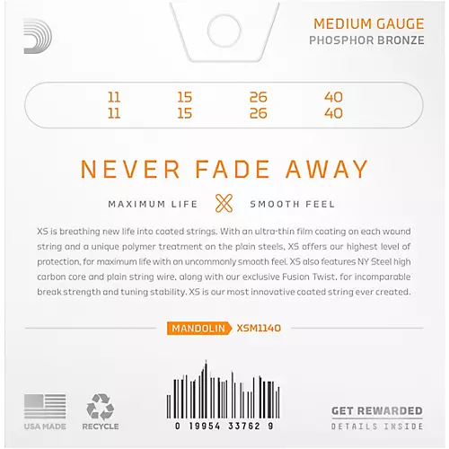 D'Addario XS Mandolin Phosphor Bronze Strings (11-40) - musicians--Friend