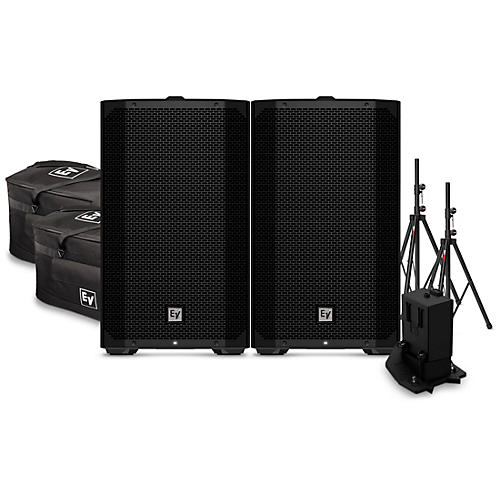 Electro-Voice EVERSE 12 Weatherized Battery-Powered Loudspeaker Pair With Extra Battery, Duffel Bags & Speaker Stands - musicians--Friend