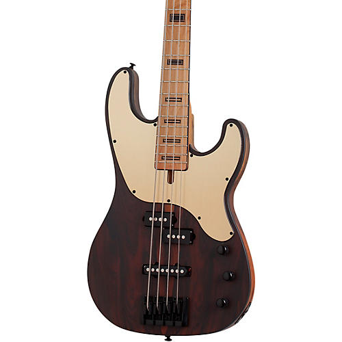 Schecter Guitar Research Model T Exotic Ziricote 4 Electric Bass Natural Satin - musicians--Friend