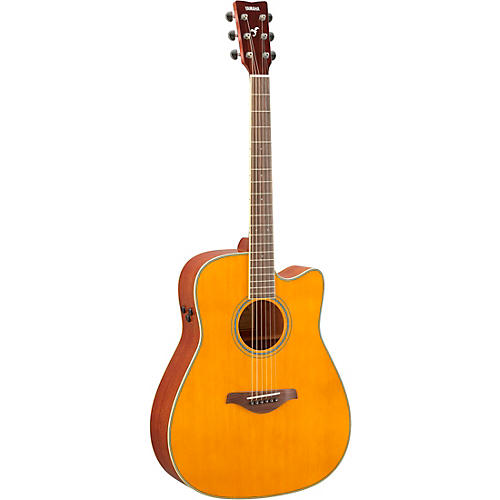 Yamaha FGC-TA TransAcoustic Dreadnought Cutaway Acoustic-Electric Guitar Black - musicians--Friend