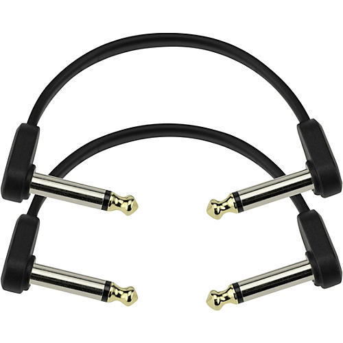 D'Addario Right Angle to Right Angle Flat Patch Cable 2-Pack 4 in. - musicians--Friend