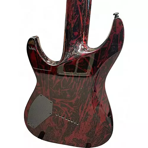 Used Schecter Guitar Research C-8 MS Silver Mountain  Blood Moon Solid Body Electric Guitar Blood Moon - musicians--Friend