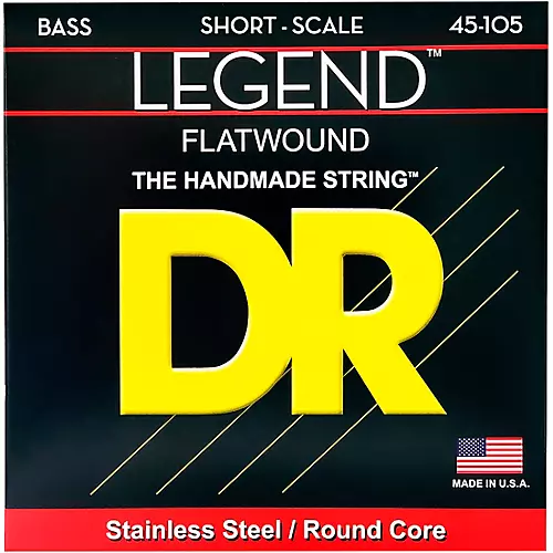 DR Strings LEGEND Flatwound Stainless Steel Bass Strings Short Scale (45-105) - musicians--Friend