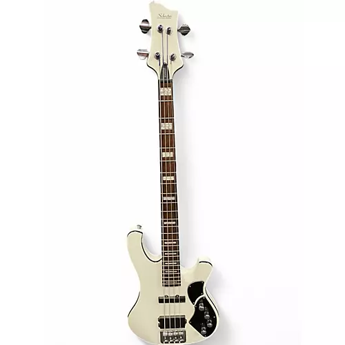 Used Schecter Guitar Research Stargazer 4 Gloss White Electric Bass Guitar Gloss White - musicians--Friend