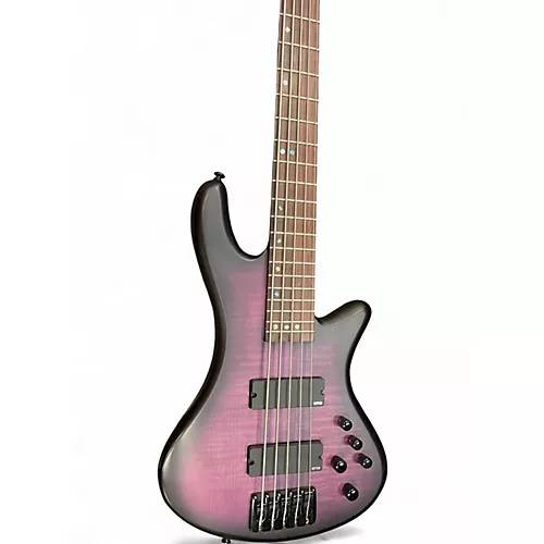 Used Schecter Guitar Research  Limited-Edition Stiletto Studio-5 5-String Bass  Trans Purple Electric Bass Guitar Trans Purple - musicians--Friend